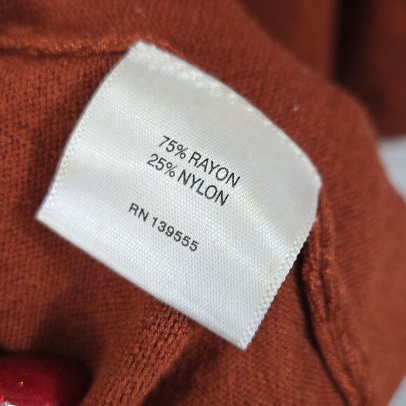 Hannah Women's Rust Sweater Pullover Pockets Soft Midweight Tunic Winter Warm M - Picture 8 of 9